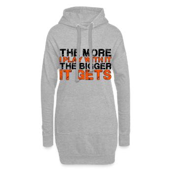 Plus je joue avec, plus il devient gros 3 - Sweat-shirt à capuche long Femme - gris chiné - Devant