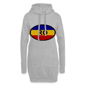 Les supporters de Roumanie - Sweat-shirt à capuche long Femme - gris chiné - Devant