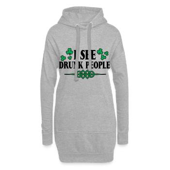 I See Drunk People 4 - Hoodie-Kleid - Grau meliert - Vorne