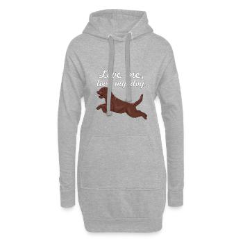 lagottolovemy - Sweat-shirt à capuche long Femme - gris chiné - Devant