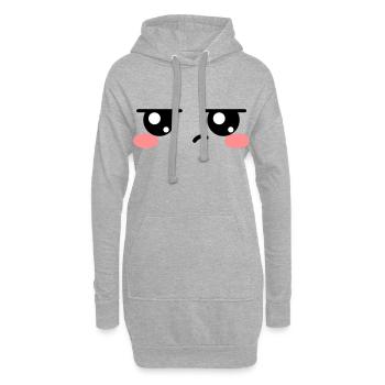 Genervte Augen Kawaii Süß - Hoodie-Kleid - Grau meliert - Vorne