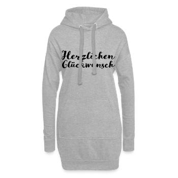 Herzlichen Glückwunsch - Hoodie-Kleid - Grau meliert - Vorne
