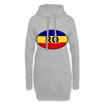 Auflkeber pour la Roumanie - Sweat-shirt à capuche long Femme - gris chiné - Devant