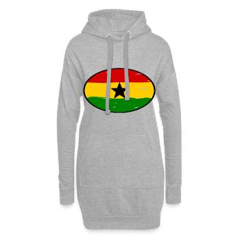Autocollants Ghana - Sweat-shirt à capuche long Femme - gris chiné - Devant