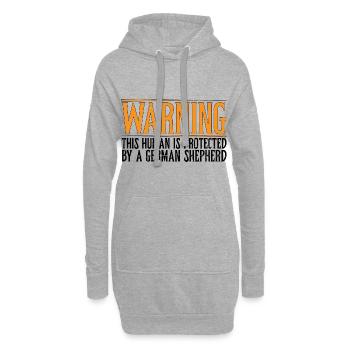 Cet humain est protégé par un berger allemand 7 - Sweat-shirt à capuche long Femme - gris chiné - Devant