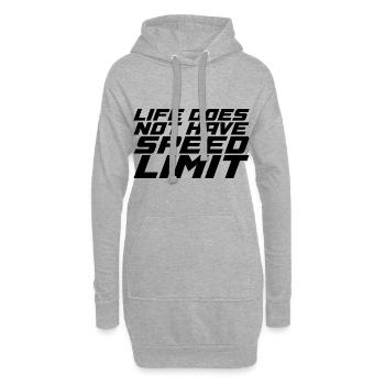 Life Does Not Have Speed Limit - Hoodie-Kleid - Grau meliert - Vorne