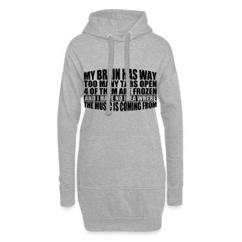 My Brain Has Way Too Many Tabs Open 8 - Hoodie-Kleid - Grau meliert - Vorne