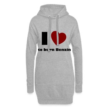 Die Benzin Freunde - Hoodie-Kleid - Grau meliert - Vorne
