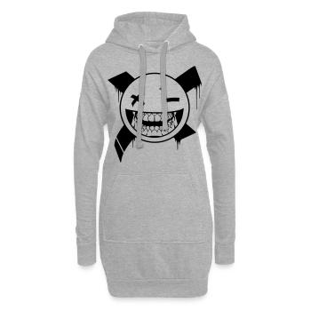 Halloween smile totenschädel skull totenkopf - Hoodie-Kleid - Grau meliert - Vorne