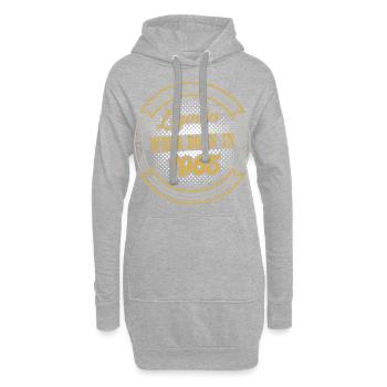 Geboren 1965 Geburtstag - Hoodie-Kleid - Grau meliert - Vorne