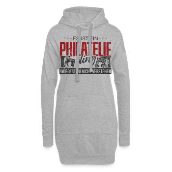 Philatelie Philatelist Briefmarkensammler - Hoodie-Kleid - Grau meliert - Vorne