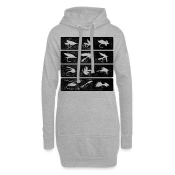 Retro Graphic Fly Fishing Hobby Fisher Fishing Rod - Hoodie-Kleid - Grau meliert - Vorne