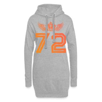 72 Couronne numérique - Sweat-shirt à capuche long Femme - gris chiné - Devant
