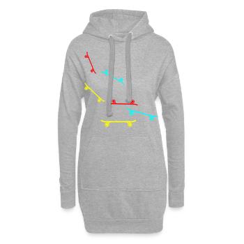 Symbole du skateboard - Sweat-shirt à capuche long Femme - gris chiné - Devant