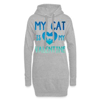 My Cat Is My Valentine Cat Lover Cat Training Pet - Hoodie-Kleid - Grau meliert - Vorne