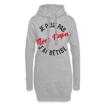 Cadeau papa. cadeau père. cadeau papa de l'année. - Sweat-shirt à capuche long Femme - gris chiné - Devant