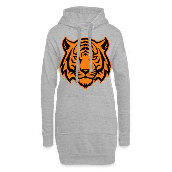 Tiger Kopf Wildnis Silhouette - Hoodie-Kleid - Grau meliert - Vorne