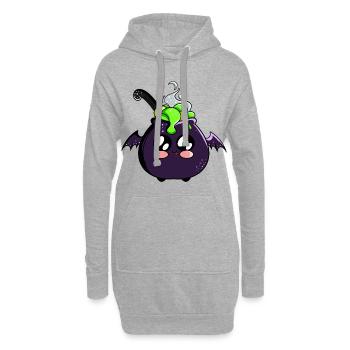 Kawaii Halloween-Kessel - Hoodie-Kleid - Grau meliert - Vorne