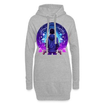 Le jeu est ma vie - Sweat-shirt à capuche long Femme - gris chiné - Devant