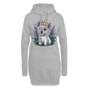 Süßér West Highland White Terrier avec couronne - Sweat-shirt à capuche long Femme - gris chiné - Devant