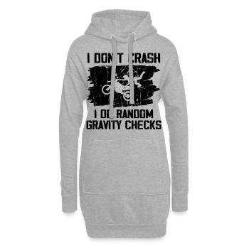 I Don t Crash, I Do Random Gravity Checks - Sweat-shirt à capuche long Femme - gris chiné - Devant