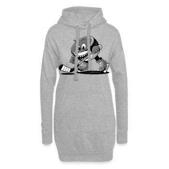 eis hockey puck illustration vektor zeichnung - Hoodie-Kleid - Grau meliert - Vorne