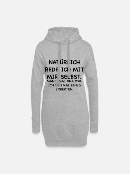 lustig Selbstgespraech Experte Geschenk - Hoodie-Kleid - Grau meliert