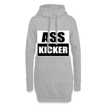 Arsch Kicker Lustiger Spruch Ass Kicker - Hoodie-Kleid - Grau meliert - Vorne