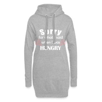 Désolé pour ce que j'ai dit quand j'avais faim - Sweat-shirt à capuche long Femme - gris chiné - Devant