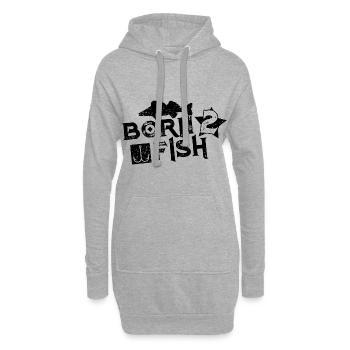 Born to Fish Fischen Fischen - Hoodie-Kleid - Grau meliert - Vorne