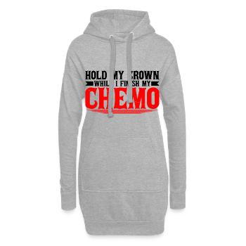 Tenez ma couronne pendant que je termine ma chimio 34 - Sweat-shirt à capuche long Femme - gris chiné - Devant