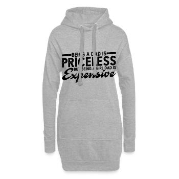Être une fille papa coûte cher 4 - Sweat-shirt à capuche long Femme - gris chiné - Devant