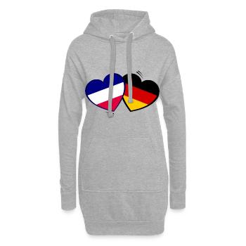 Liebe Frankreich und Deutschland - Hoodie-Kleid - Grau meliert - Vorne