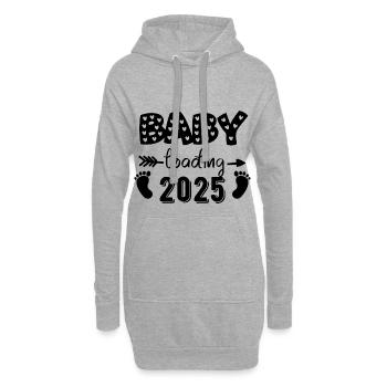 Chargement de bébé 2025, bébé à venir 2025 - Sweat-shirt à capuche long Femme - gris chiné - Devant