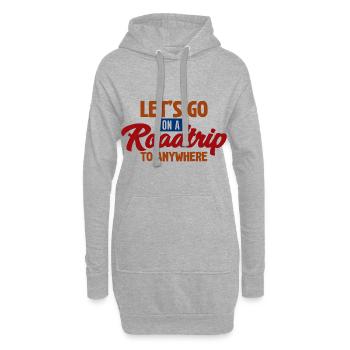 Partons en roadtrip n’importe où - Sweat-shirt à capuche long Femme - gris chiné - Devant