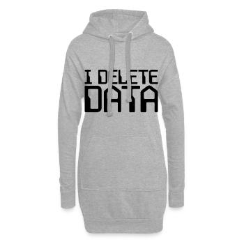 I Delete Data - Hoodie-Kleid - Grau meliert - Vorne