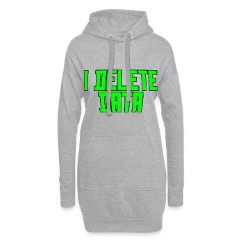 I Delete Data 3 - Hoodie-Kleid - Grau meliert - Vorne