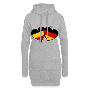 L’amitié germano-belge - Sweat-shirt à capuche long Femme - gris chiné - Devant