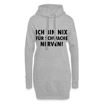 Ich bin nix für schwache Nerven lustige Sprüche - Hoodie-Kleid - Grau meliert - Vorne