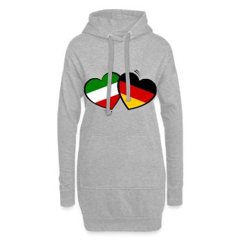 Partenaires germano-italiens - Sweat-shirt à capuche long Femme - gris chiné - Devant