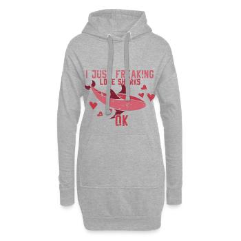 Ich habe gerade liebe Sharks Ok Geschenk - Hoodie-Kleid - Grau meliert - Vorne