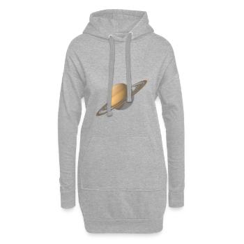 planète saturn - Sweat-shirt à capuche long Femme - gris chiné - Devant
