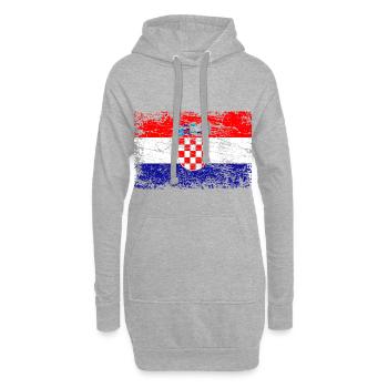 Drapeau de la Serbie - Sweat-shirt à capuche long Femme - gris chiné - Devant