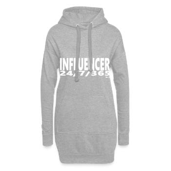 Influencer Influence Wort Instagram youtube online - Hoodie-Kleid - Grau meliert - Vorne