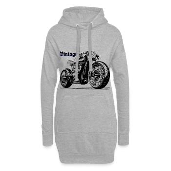 Motorrad Moto Vintage Black Voiture ancienne Bleu - Hoodie-Kleid - Grau meliert - Vorne