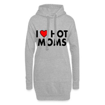 I love hot moms - Hoodie-Kleid - Grau meliert - Vorne