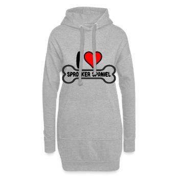 Sprocker Spaniel Maman J’aime mon - Sweat-shirt à capuche long Femme - gris chiné - Devant