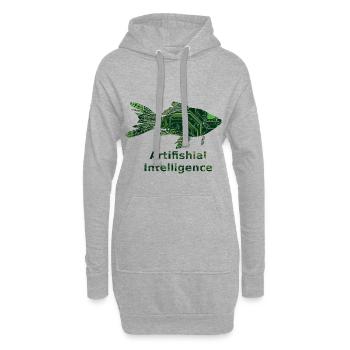 Artifishial Intelligence - AI - Hoodie-Kleid - Grau meliert - Vorne