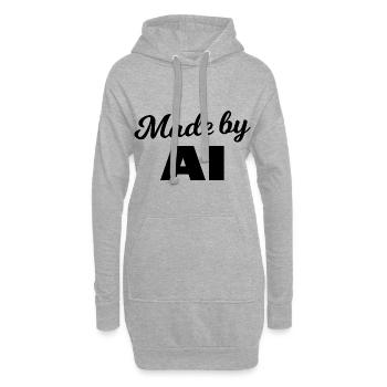 Fabriqué par l’IA - Sweat-shirt à capuche long Femme - gris chiné - Devant