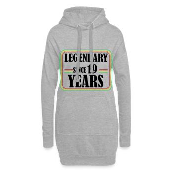 Légendaire depuis 19 ans, 19 ans, enfin 19 ans - Sweat-shirt à capuche long Femme - gris chiné - Devant